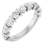 Platinum Round Natural Diamond Bar Channel-Set Anniversary Band – 3.4 mm Stones