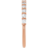 10K Gold Round Lab-Grown Diamond Bar Channel-Set Anniversary Band – 1/5–5/8 CTW - Rose Gold - view 4