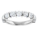 10K Gold Round Lab-Grown Diamond Bar Channel-Set Anniversary Band – 9/10–1 1/3 CTW - White Gold - view 3