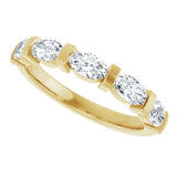 10K Gold Oval Lab-Grown Diamond Bar Channel-Set Anniversary Band – 9/10–2 CTW - Yellow Gold - view 5