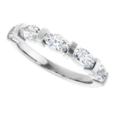 10K Gold Oval Lab-Grown Diamond Bar Channel-Set Anniversary Band – 9/10–2 CTW - White Gold - view 5
