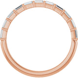 10K Gold Straight Baguette Natural Diamond Bar Channel-Set Anniversary Band – 1/5–5/8 CTW - Rose Gold - view 2
