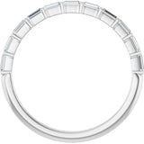 Platinum Straight Baguette Natural Diamond Bar Channel-Set Anniversary Band – 2.5x1 mm Stones - view 2