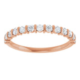 10K Gold Round Lab-Grown Diamond Bar Channel-Set Anniversary Band – 1/5–5/8 CTW - Rose Gold - view 3