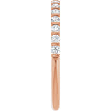 10K Gold Round Natural Diamond Bar Channel-Set Anniversary Band – 1/5–5/8 CTW - Rose Gold - view 4