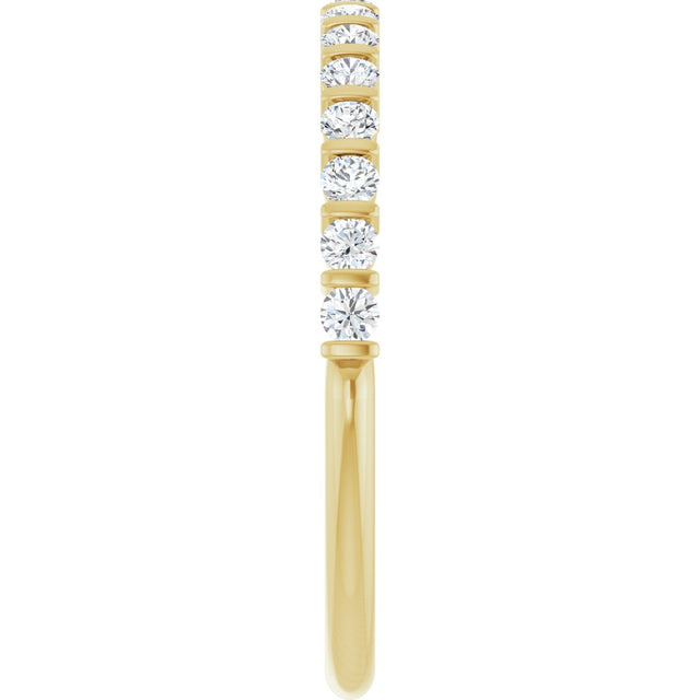 10K Gold Round Natural Diamond Bar Channel-Set Anniversary Band – 1/5–5/8 CTW - Yellow Gold - view 4