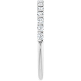 10K Gold Round Natural Diamond Bar Channel-Set Anniversary Band – 1/5–5/8 CTW - White Gold - view 4