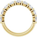 10K Gold Round Natural Diamond Bar Channel-Set Anniversary Band – 3/4–1 1/2 CTW - Yellow Gold - view 2