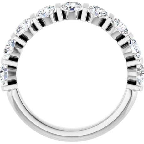 Platinum Round Natural Diamond Bar Channel-Set Anniversary Band – 3.5 mm Stones - view 2