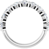 10K Gold Round Lab-Grown Diamond Bar Channel-Set Anniversary Band – 9/10–1 1/3 CTW - White Gold - view 2