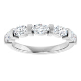 10K Gold Oval Lab-Grown Diamond Bar Channel-Set Anniversary Band – 9/10–2 CTW - White Gold - view 3