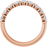 10K Gold Round Natural Diamond Bar Channel-Set Anniversary Band – 1/5–5/8 CTW - Rose Gold - view 2