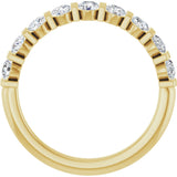 10K Gold Round Natural Diamond Bar Channel-Set Anniversary Band – 1/5–5/8 CTW - Yellow Gold - view 2