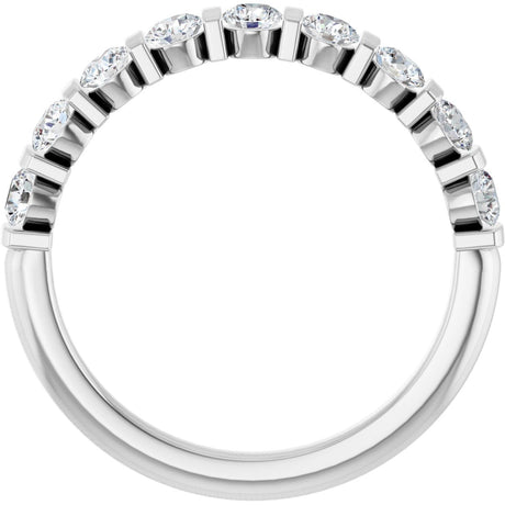 Platinum Round Natural Diamond Bar Channel-Set Anniversary Band – 2.75 mm Stones - view 2