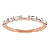 10K Gold Straight Baguette Lab-Grown Diamond Bar Channel-Set Anniversary Band – 1/5–1/2 CTW - Rose Gold - view 3
