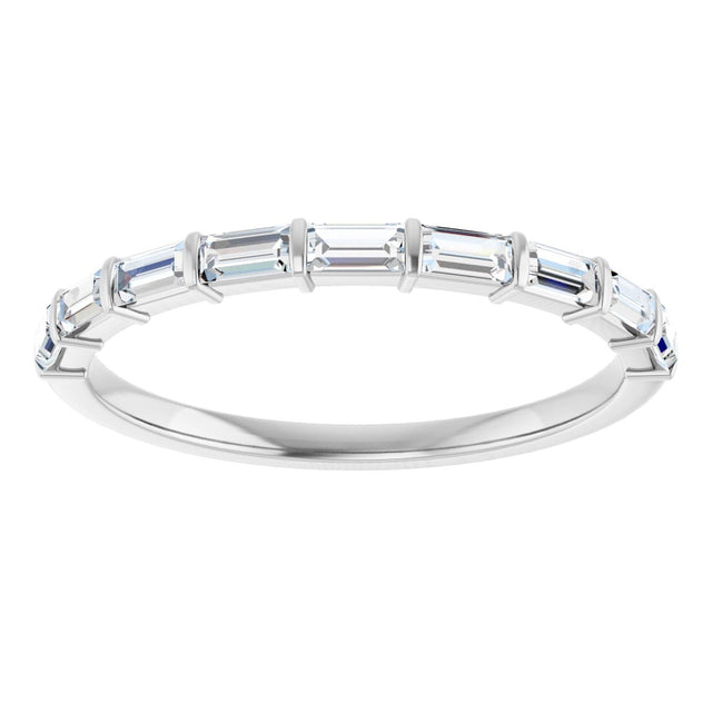 Platinum Straight Baguette Lab-Grown Diamond Bar Channel-Set Anniversary Band – 3x1.5 mm Stones - view 3