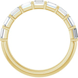 10K Gold Straight Baguette Lab-Grown Diamond Bar Channel-Set Anniversary Band – 3/4–9/10 CTW - Yellow Gold - view 2