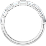 Platinum Straight Baguette Natural Diamond Bar Channel-Set Anniversary Band – 3x2.5 mm Stones - view 2