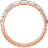 10K Gold Straight Baguette Lab-Grown Diamond Bar Channel-Set Anniversary Band – 3/4–9/10 CTW - Rose Gold - view 2