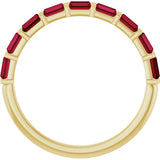 14K Gold Straight Baguette Natural Red Ruby Bar Channel-Set Anniversary Band - Yellow Gold - view 2