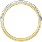 10K Gold Straight Baguette Lab-Grown Diamond Bar Channel-Set Anniversary Band – 3/4–9/10 CTW - Yellow Gold - view 2