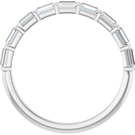 Platinum Straight Baguette Lab-Grown Diamond Bar Channel-Set Anniversary Band – 3x2 mm Stones - view 2