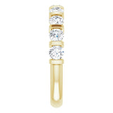 10K Gold Round Natural Diamond Bar Channel-Set Anniversary Band – 3/4–1 1/2 CTW - Yellow Gold - view 4