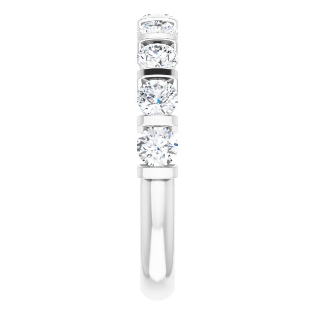 Platinum Round Lab-Grown Diamond Bar Channel-Set Anniversary Band – 3.2 mm Stones - view 4