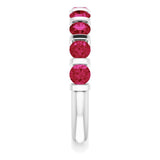 Platinum Round Lab-Grown Red Ruby Bar Channel-Set Anniversary Band - view 4