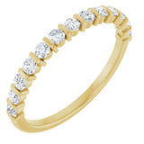 14K Gold Round Natural Diamond Bar Channel-Set Anniversary Band – 2 mm Stones - Yellow Gold