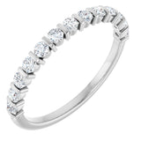 14K Gold Round Natural Diamond Bar Channel-Set Anniversary Band – 2 mm Stones - White Gold