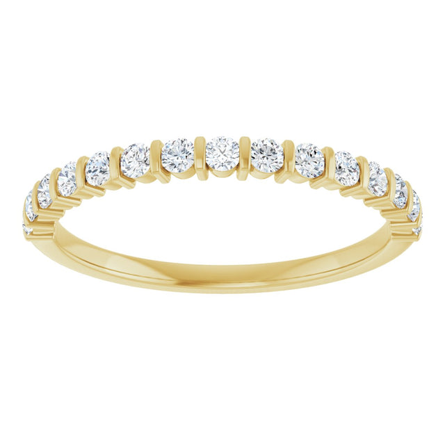 10K Gold Round Lab-Grown Diamond Bar Channel-Set Anniversary Band – 1/5–5/8 CTW - Yellow Gold - view 3