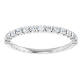 10K Gold Round Natural Diamond Bar Channel-Set Anniversary Band – 1/5–5/8 CTW - White Gold - view 3