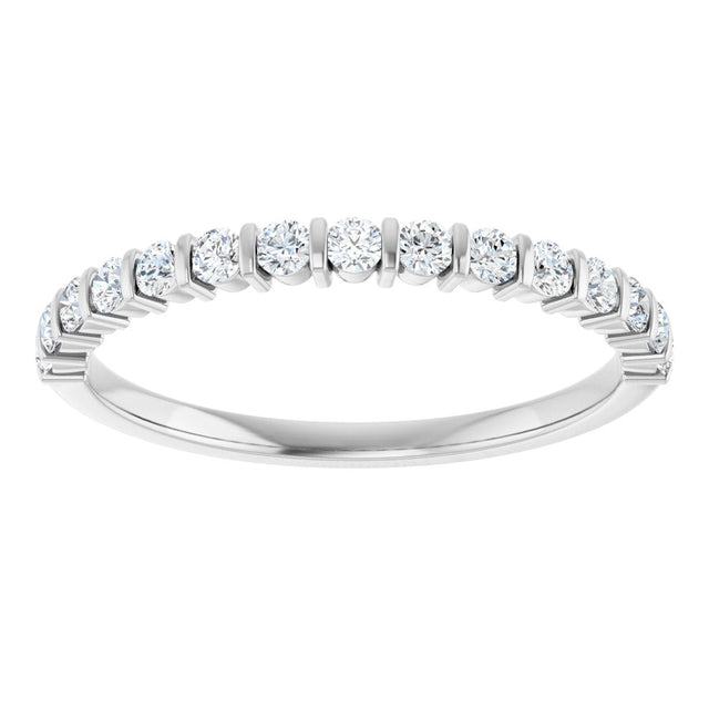 10K Gold Round Natural Diamond Bar Channel-Set Anniversary Band – 1/5–5/8 CTW - White Gold - view 3