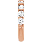 10K Gold Round Natural Diamond Bar Channel-Set Anniversary Band – 3/4–1 1/2 CTW - Rose Gold - view 4