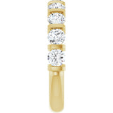 10K Gold Round Natural Diamond Bar Channel-Set Anniversary Band – 3/4–1 1/2 CTW - Yellow Gold - view 4