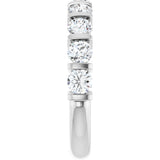 10K Gold Round Lab-Grown Diamond Bar Channel-Set Anniversary Band – 9/10–1 1/3 CTW - White Gold - view 4