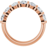 10K Gold Round Natural Diamond Bar Channel-Set Anniversary Band – 3/4–1 1/2 CTW - Rose Gold - view 2