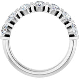 10K Gold Round Natural Diamond Bar Channel-Set Anniversary Band – 3/4–1 1/2 CTW - White Gold - view 2