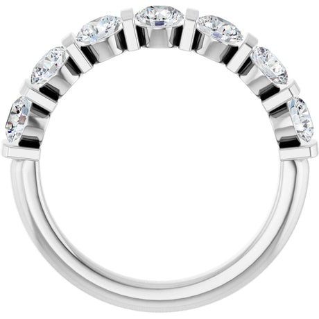 Platinum Round Lab-Grown Diamond Bar Channel-Set Anniversary Band – 3.75 mm Stones - view 2