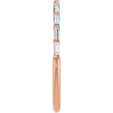 10K Gold Straight Baguette Lab-Grown Diamond Bar Channel-Set Anniversary Band – 1/5–1/2 CTW - Rose Gold - view 4