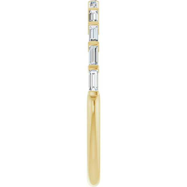 10K Gold Straight Baguette Lab-Grown Diamond Bar Channel-Set Anniversary Band – 1/5–1/2 CTW - Yellow Gold - view 4