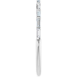 10K Gold Straight Baguette Natural Diamond Bar Channel-Set Anniversary Band – 1/5–5/8 CTW - White Gold - view 4