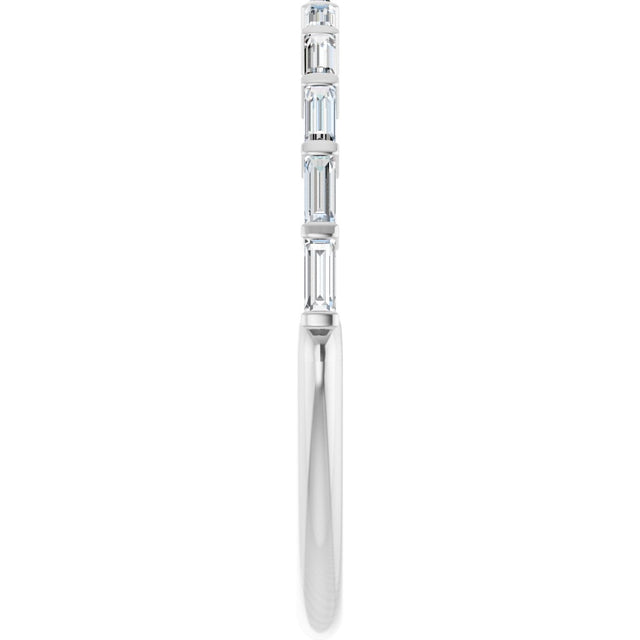 10K Gold Straight Baguette Lab-Grown Diamond Bar Channel-Set Anniversary Band – 1/5–1/2 CTW - White Gold - view 4
