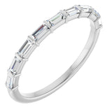 10K Gold Straight Baguette Lab-Grown Diamond Bar Channel-Set Anniversary Band – 1/5–1/2 CTW - White Gold