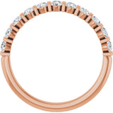 10K Gold Round Lab-Grown Diamond Bar Channel-Set Anniversary Band – 1/5–5/8 CTW - Rose Gold - view 2