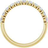 10K Gold Round Lab-Grown Diamond Bar Channel-Set Anniversary Band – 1/5–5/8 CTW - Yellow Gold - view 2
