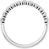 10K Gold Round Natural Diamond Bar Channel-Set Anniversary Band – 1/5–5/8 CTW - White Gold - view 2