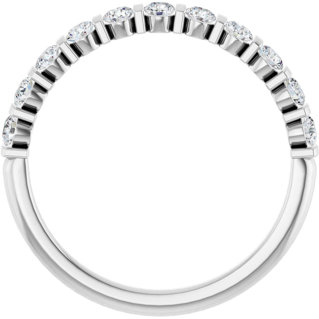 10K Gold Round Lab-Grown Diamond Bar Channel-Set Anniversary Band – 1/5–5/8 CTW - White Gold - view 2