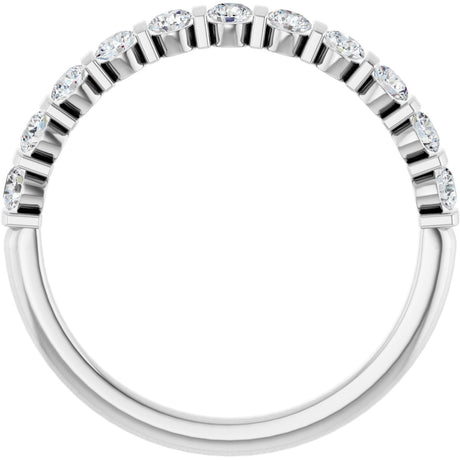 Platinum Round Natural Diamond Bar Channel-Set Anniversary Band – 2.25 mm Stones - view 2